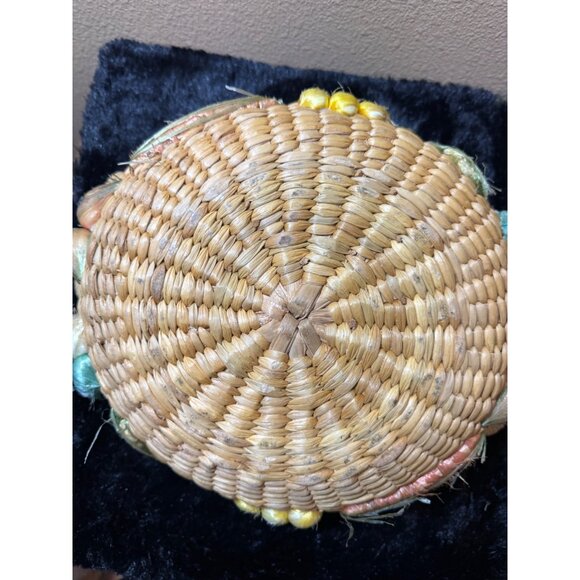 Vintage Hand Woven Nesting Seagrass Rustic Baskets Fruit Handles Set Of 3 - Picture 3 of 10